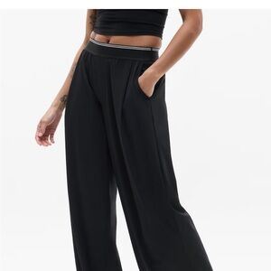 Athleta high rise Black Wide-Leg Pants small New without tags